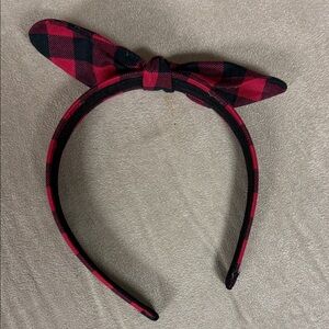 Plaid Red and Black Adult Headband